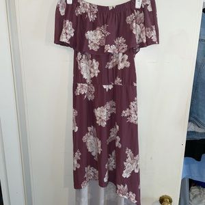 Strapless high low floral dress